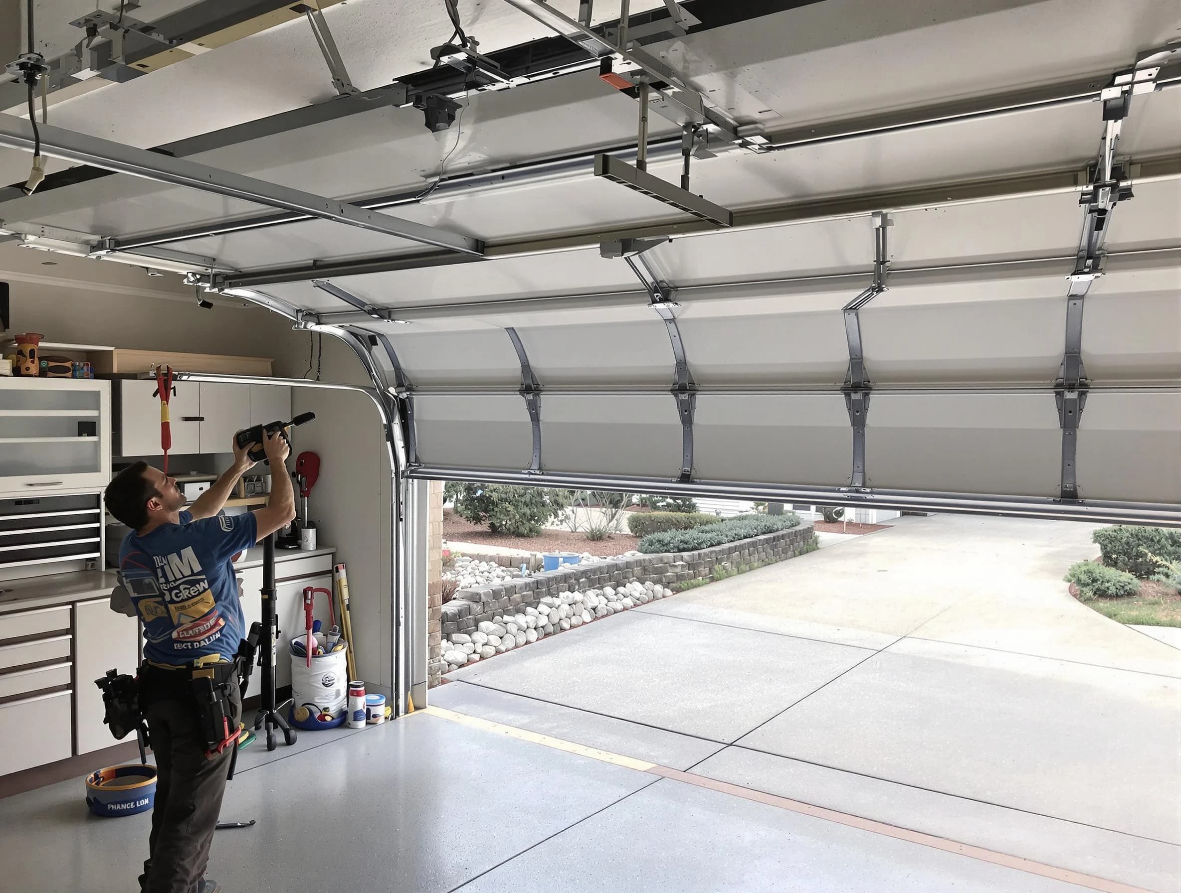 Garage door track repair service by Hempfield Garage Door Repair in Hempfield