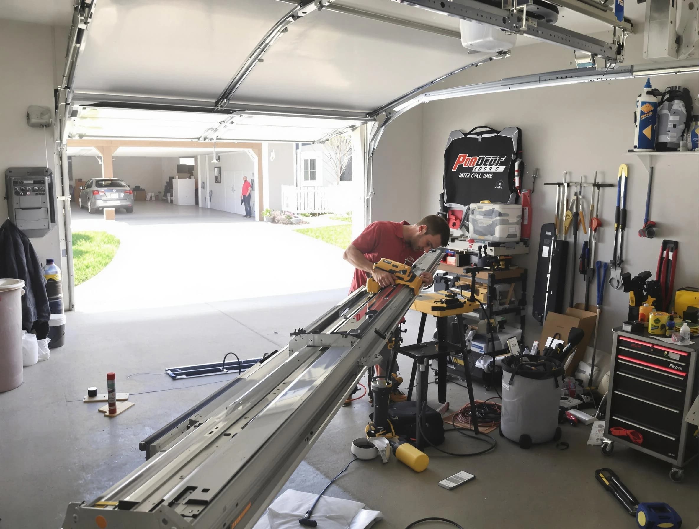 Hempfield Garage Door Repair expert performing track repair in Hempfield