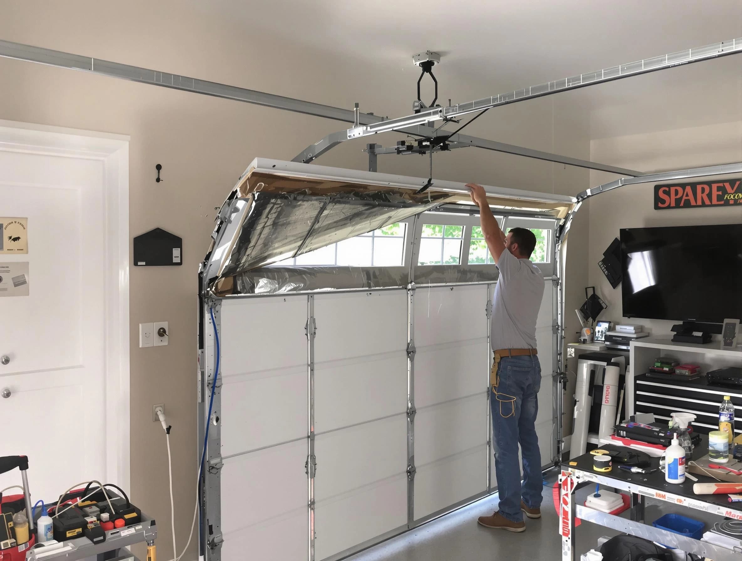 Garage door section replacement by Hempfield Garage Door Repair in Hempfield